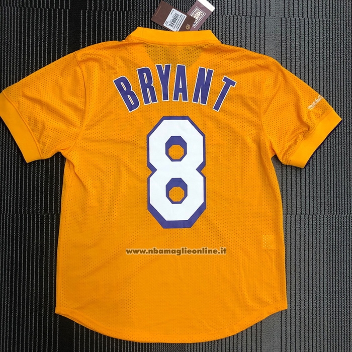 Maglia Manica Corta Los Angeles Lakers Kobe Bryant #8 Giallo